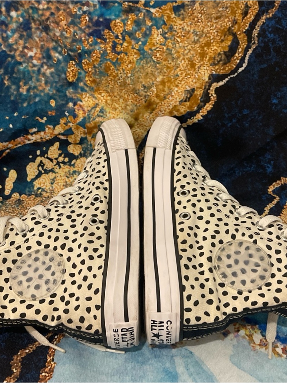 Converse Chuck Taylor All Star High Top Women’s 7 Dalmatian Animal Print Shoes - Picture 5 of 16